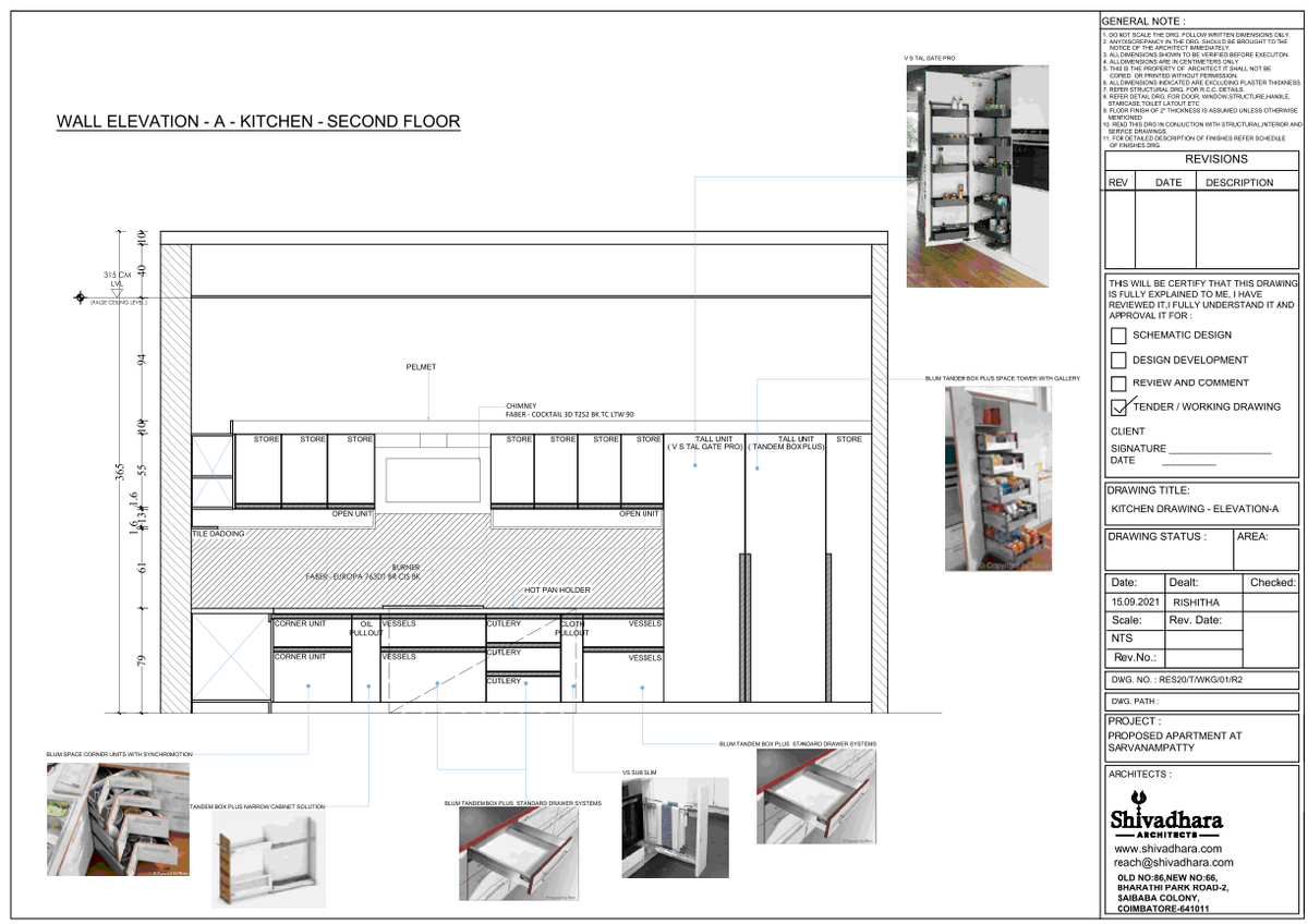 Kitchen Wall Elevation Second Floor With 315 cm Level AutoCAD DWG