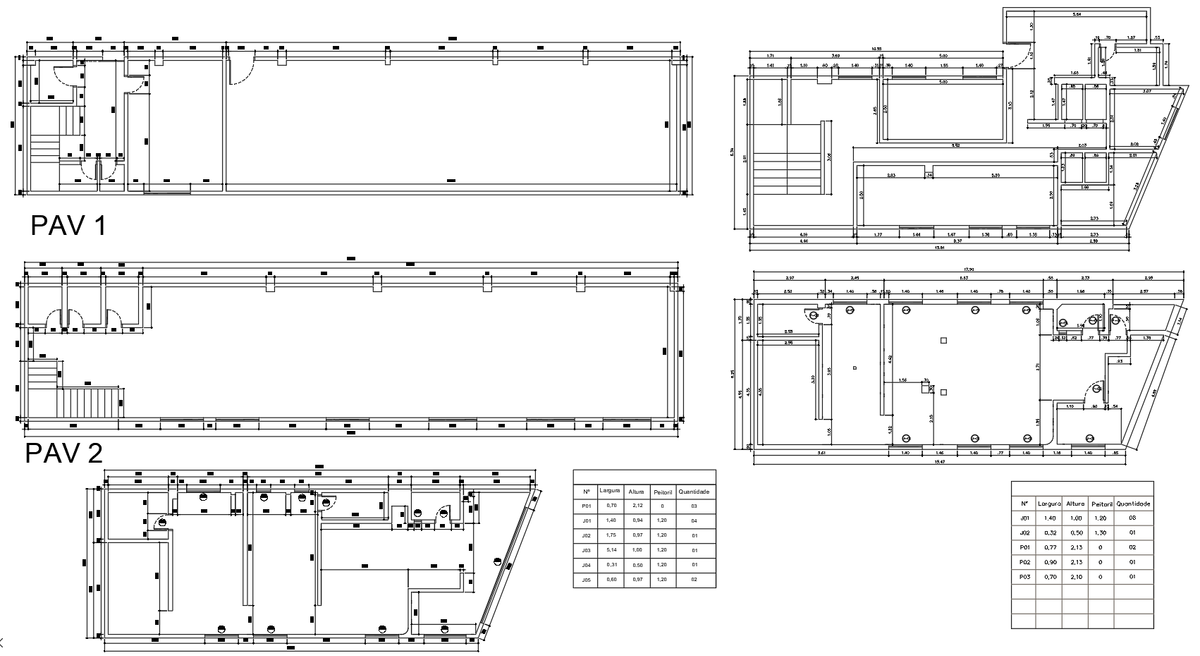 Long Rectangular Building Floor Layout DWG with Detailed Dimensions
