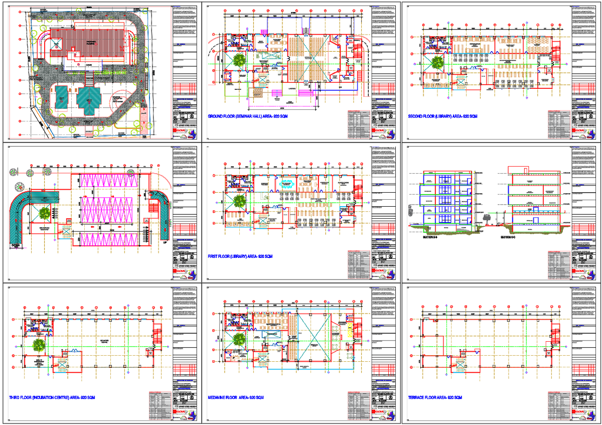 Multi Storey Institutional Building Layout With Site Plan AutoCAD DWG