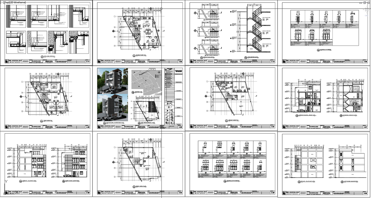 Residential Apartment Building Architectural and Structural Drawing