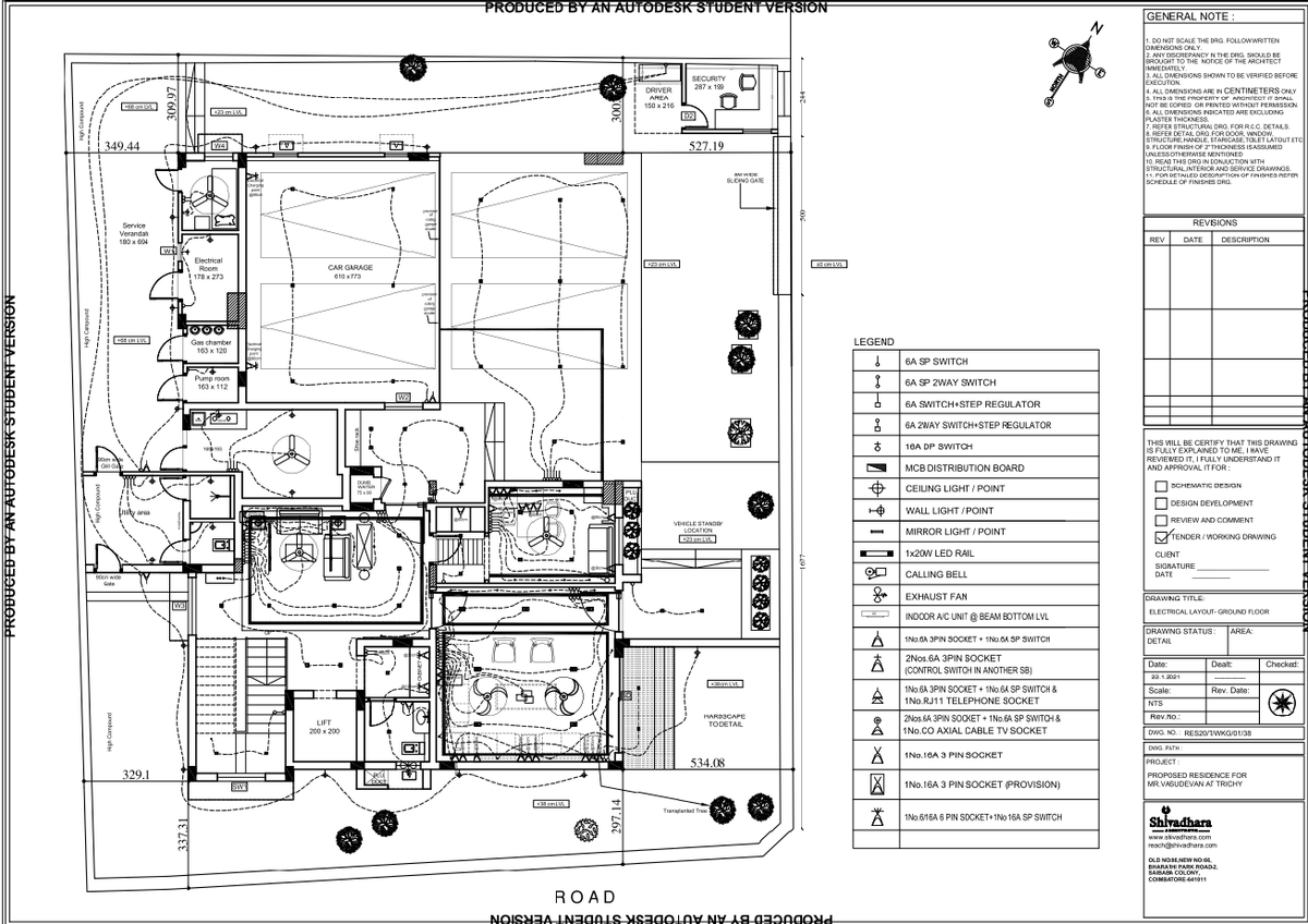 Residential Electrical Layout Ground Floor With Dimensions AutoCAD DWG