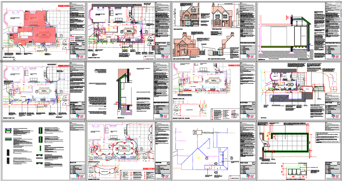 Residential Heating Ventilation Ground Floor Layout AutoCAD Drawing