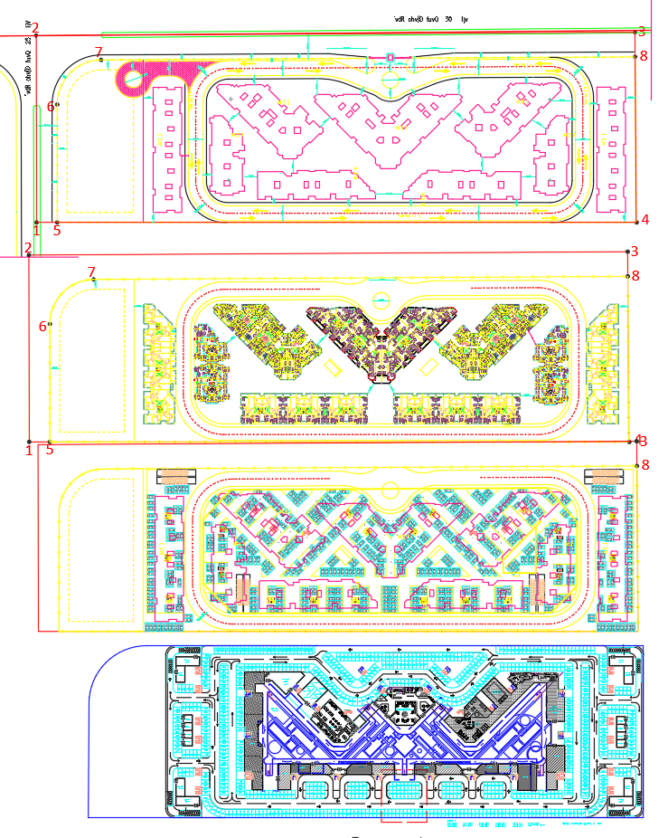 Residential Housing Master Plan DWG with Multi-Unit Layout Design
