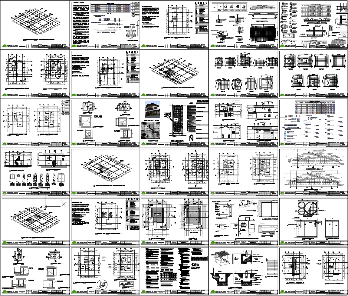 Residential Structural Reinforcement AutoCAD Set with Footing Plans