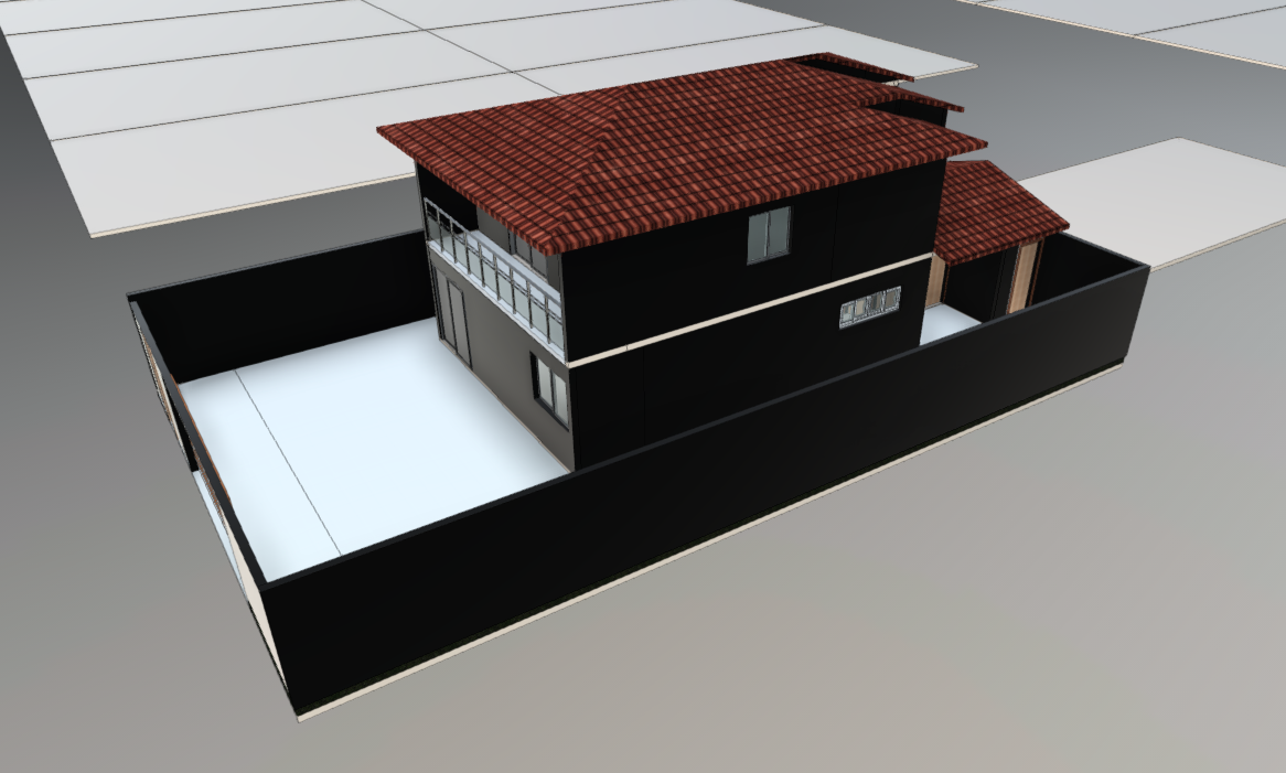 Revit 3D Residential House villa Model with Compound Wall Design