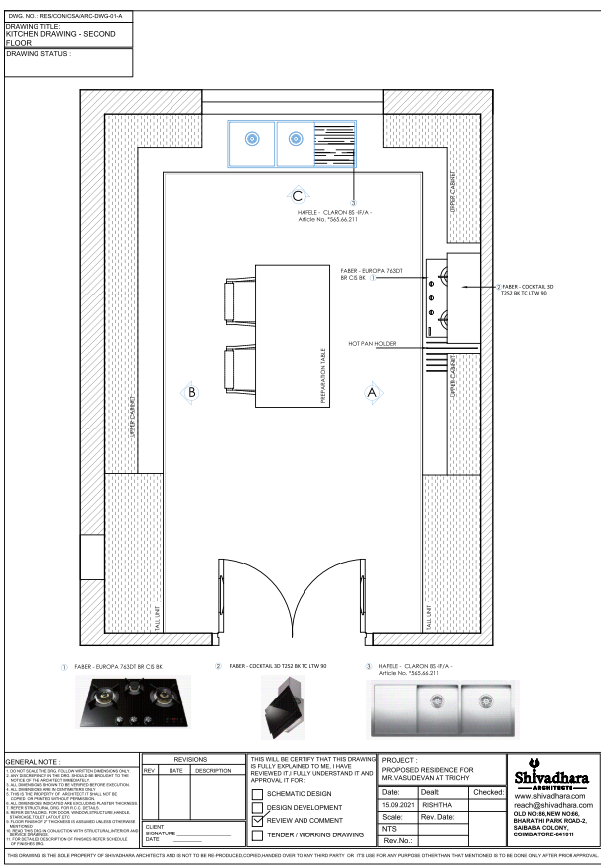 Second Floor Kitchen Layout Drawing With Island And Appliance Setup