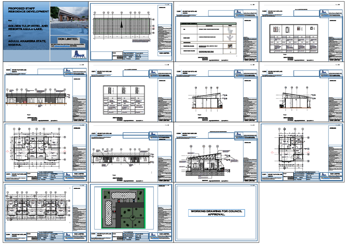 Staff Residence Development Architectural Working Drawings Set