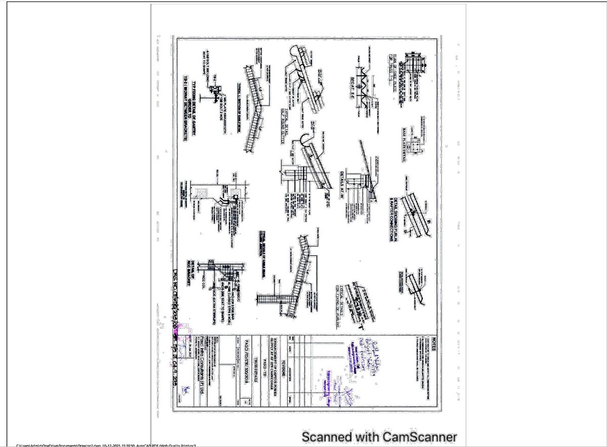 Structural Construction with Beam Sections, Canopy, and Gutter Details