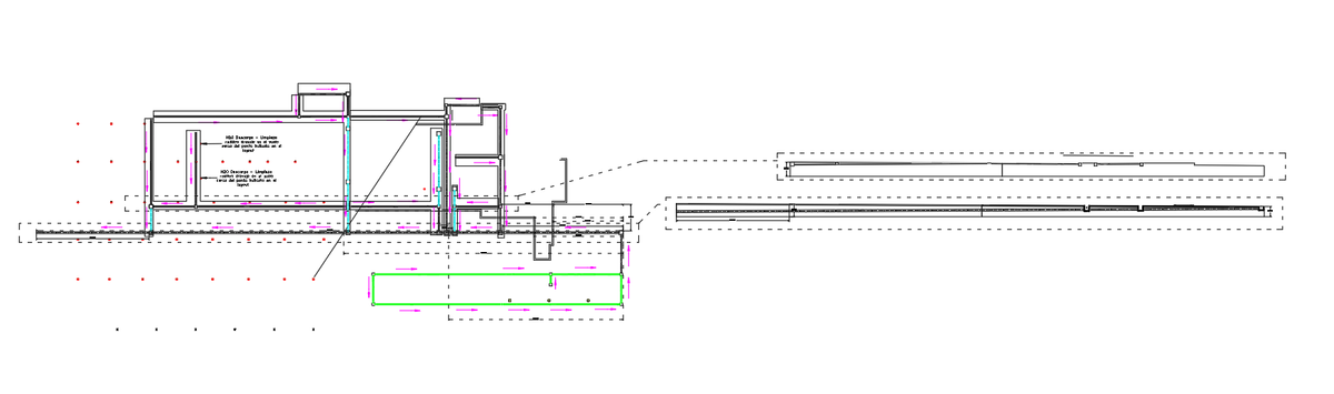Structural Foundation Section Detail with Beam Depth Levels Plan