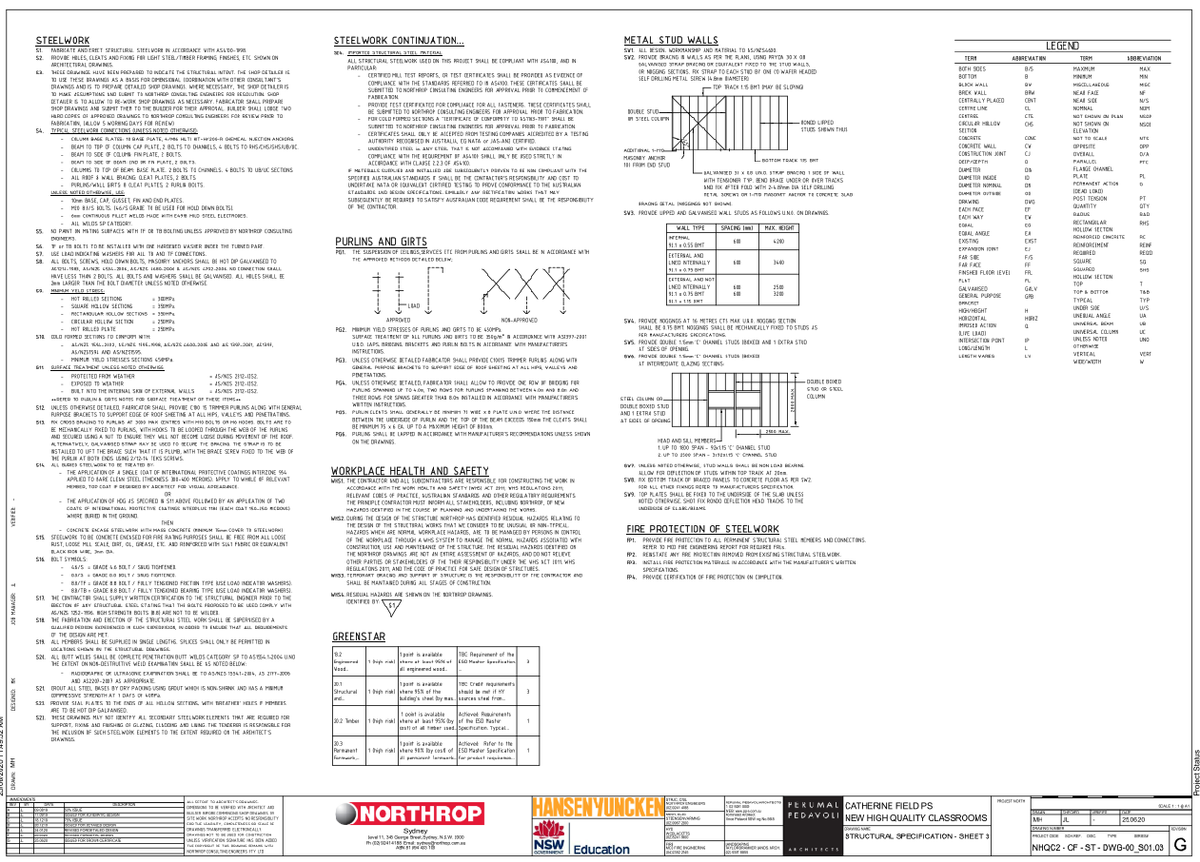 Structural Steelwork Specification With Purlins And Metal Stud Walls