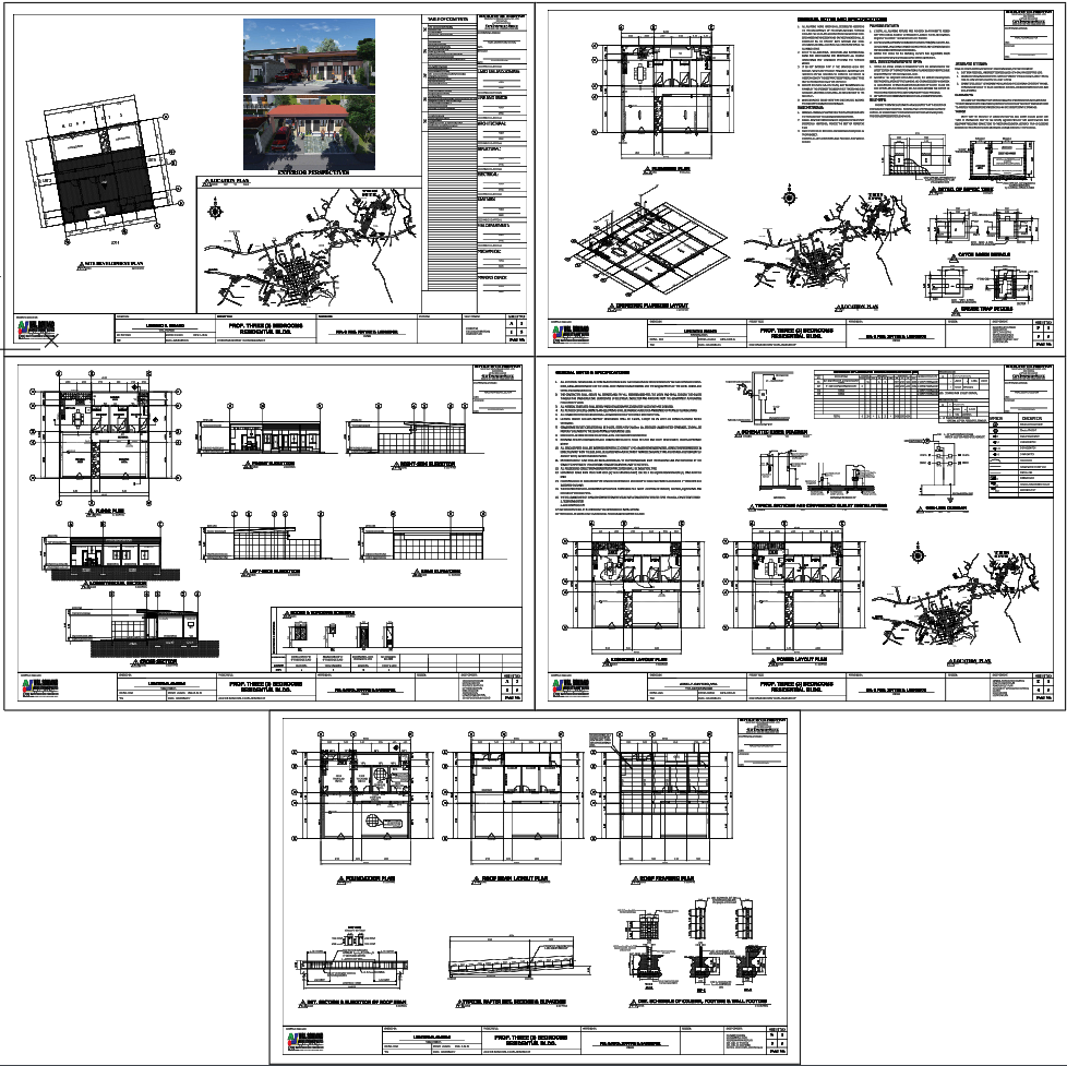 Three Storey Residential Block DWG with Full Structural Details