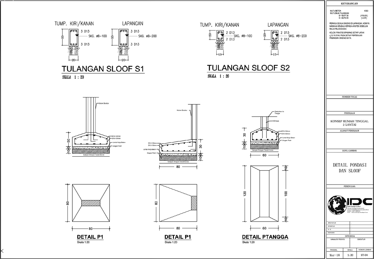 Two Storey House Foundation Sloof And Stair Detail DWG Files