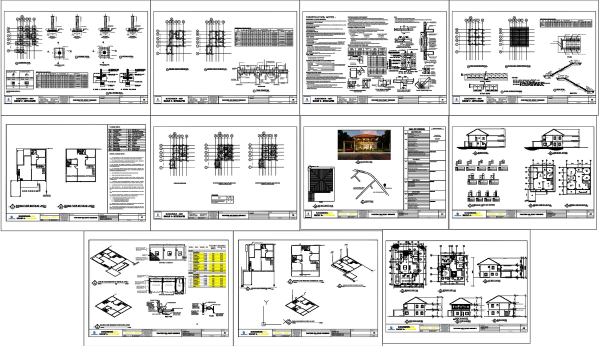 Two Storey Residence Structural AutoCAD Plan with Full Schedules