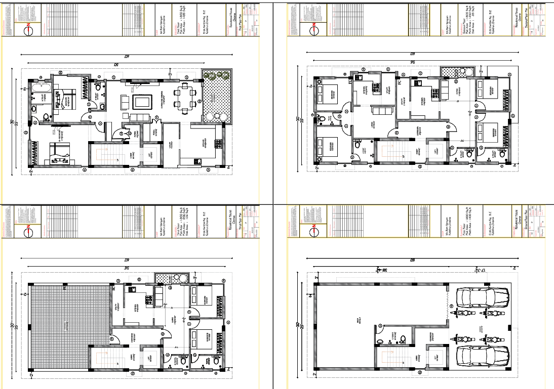 60x30 Feet Residential House Floor Plan with Terrace and Parking