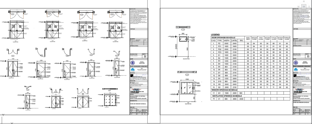 AutoCAD Door and Window Schedule DWG with Elevations and Details