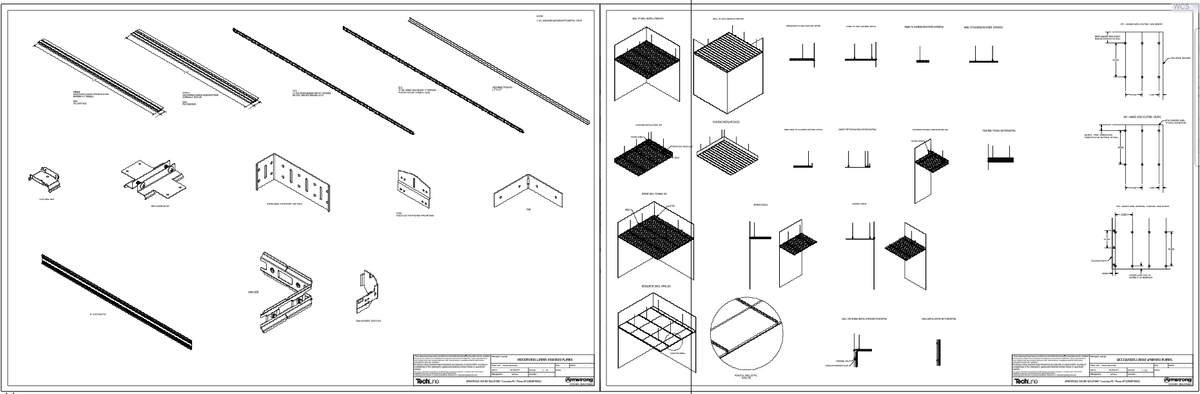 Ceiling Grid and Suspension System Details with Precise Measurements
