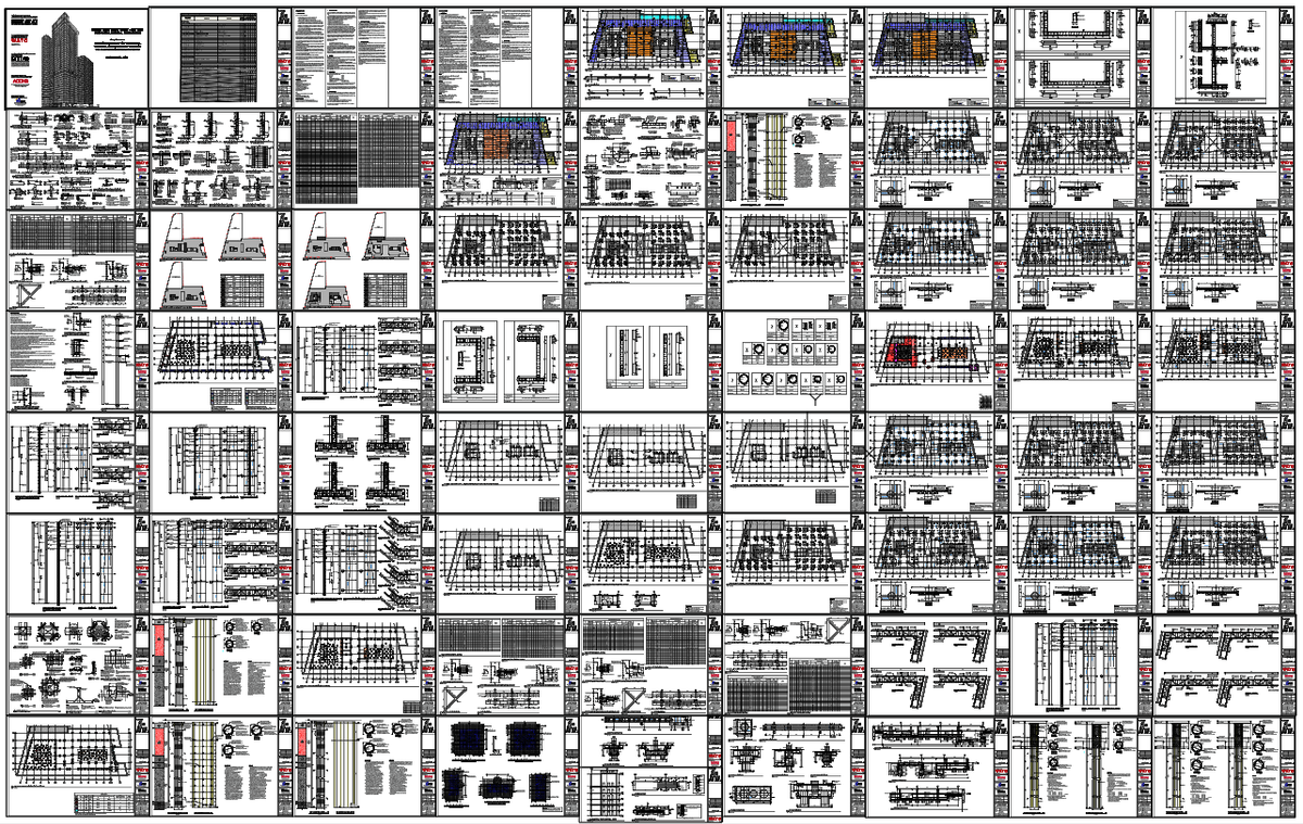 Commercial Basement Structural AutoCAD Drawing With Reinforcement