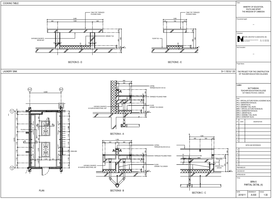 Laundry Sink and Utility Wash Area Construction Detail Drawing 4500 mm