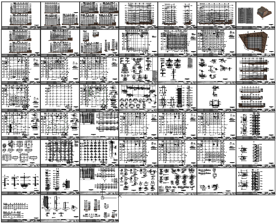 Multi Storey Building Structural Reinforcement Layout AutoCAD Drawing