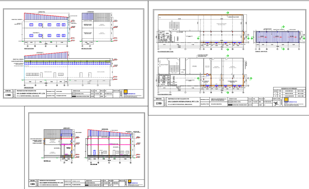 Proposed Factory Building Drawings with 20.70m Span and Mezzanine