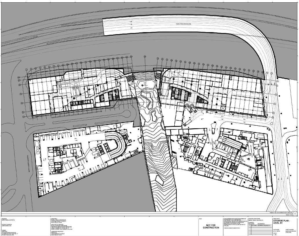 Sitewide Plan - Level B1 with Precise Measurements and Layout Details