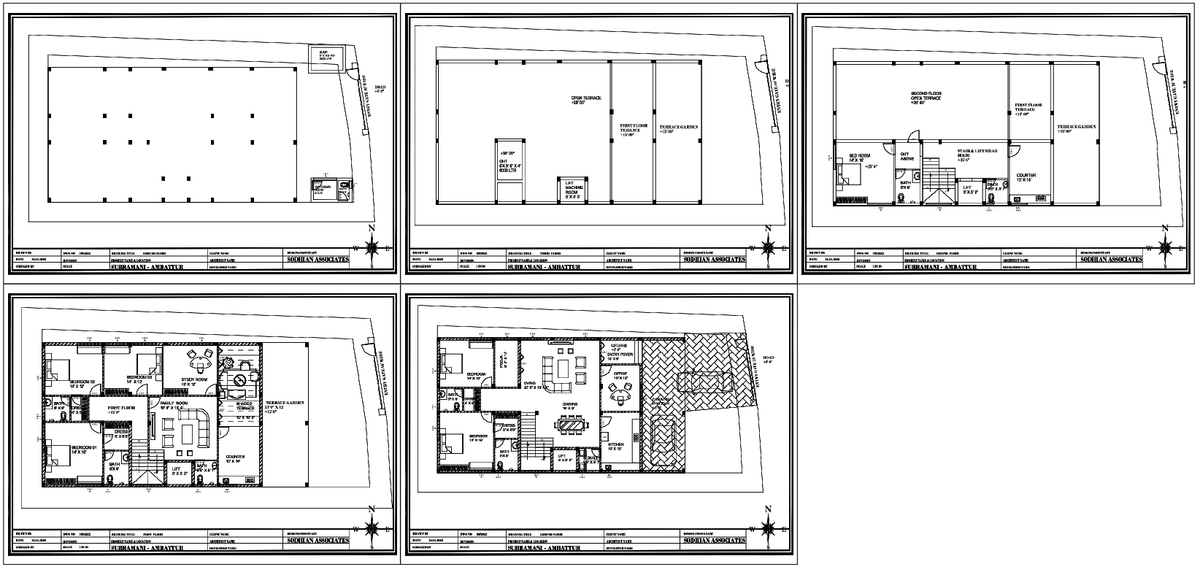 3BHK Residential House Plan 16ft Gate 6x5 Lift 1:70 Scale DWG