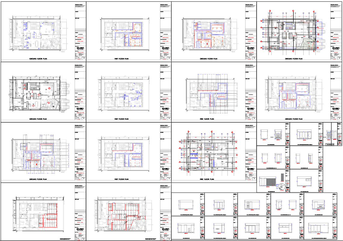 5 BHK Luxurious Bungalow Electric Layout and Door Window Detail