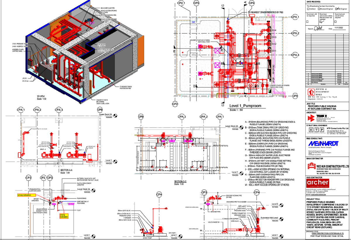 Fire Protection Pump Room and System Layout for Residential Buildings