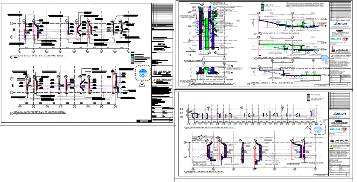 Industrial Conveyor System Layout and Section Details AutoCAD DWG