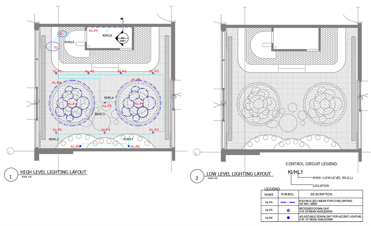 Kids Play Area Lighting Layout 1:50 Scale DWG Drawing Plan File