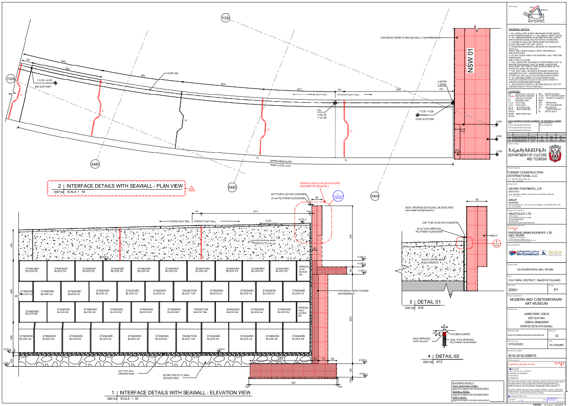 Seawall Interface Detail 8010mm Quay Wall Plan Drawing AutoCAD