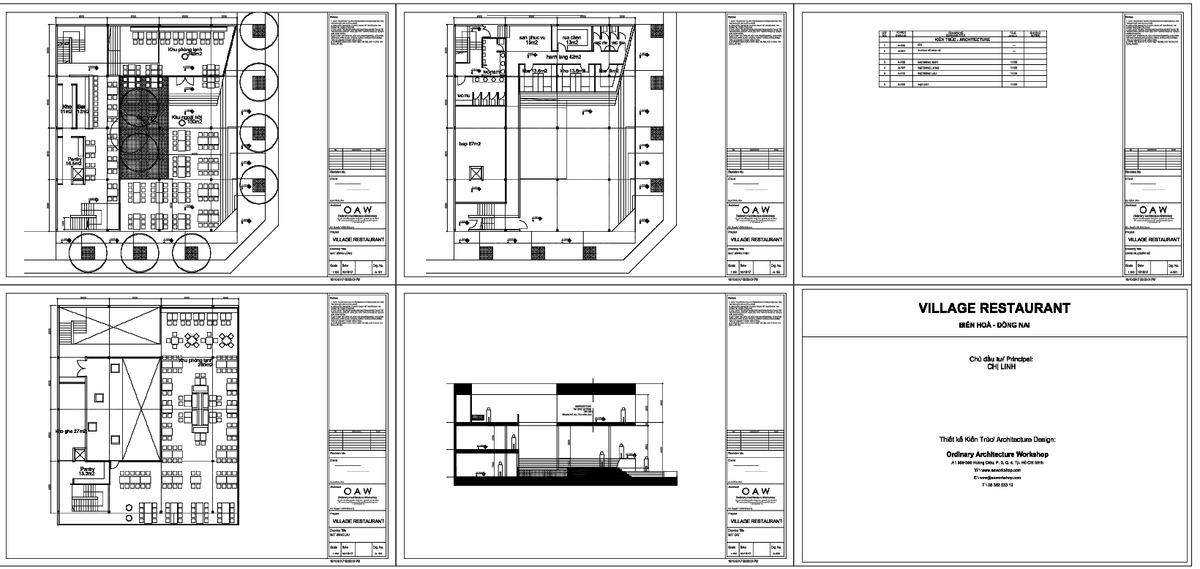 Village Restaurant Architectural Layout AutoCAD DWG with Dining Areas