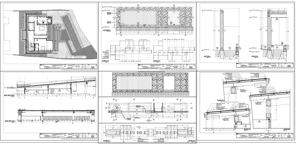 Architectural Partition Wall Elevation Section Detail CAD Drawing