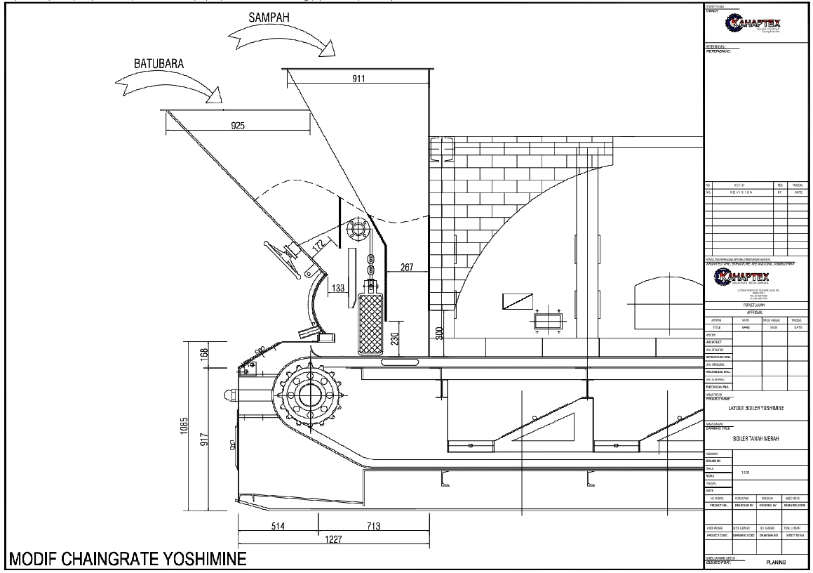 Boiler Yoshimine Layout 1227 Length 1085 Height DWG Plan files