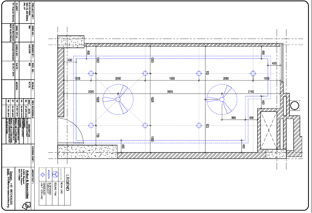 Ceiling Electrical Layout Plan 3835x2000 Lighting And Fan Design