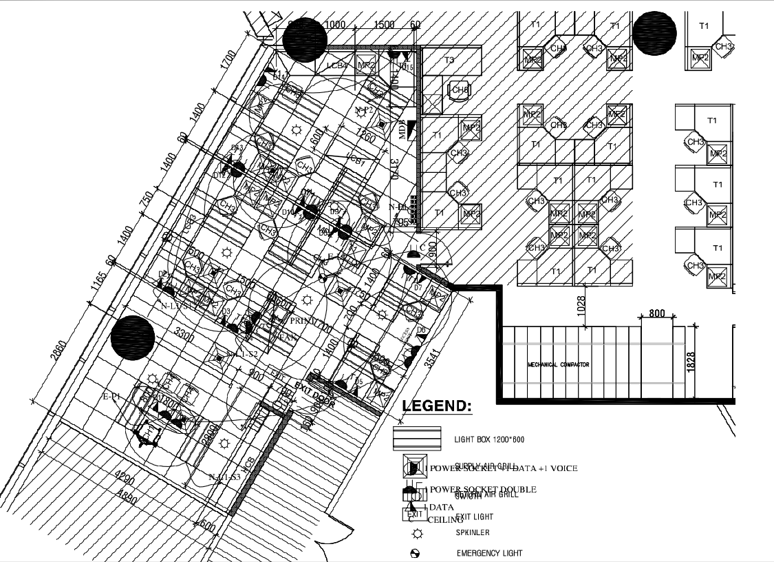 Corporate Office Layout Plan 4290x2860 Electrical DWG Design