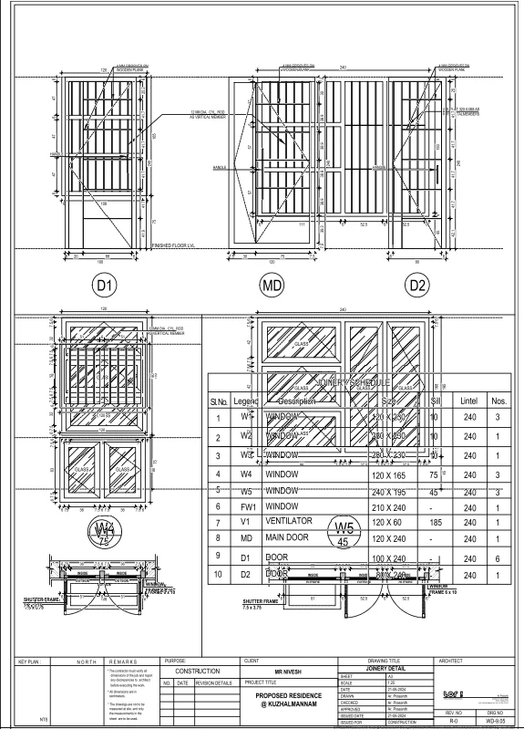 Door Window Joinery Detail 2400mm Frame Glass DWG File Plans