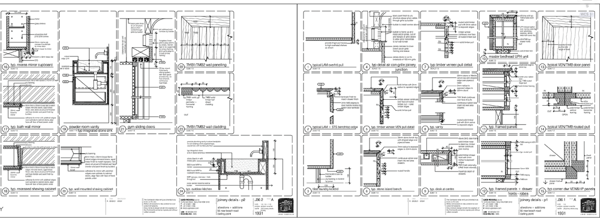 Furniture Joint Detail Cabinet Vanity Bench Panel Section Drawing
