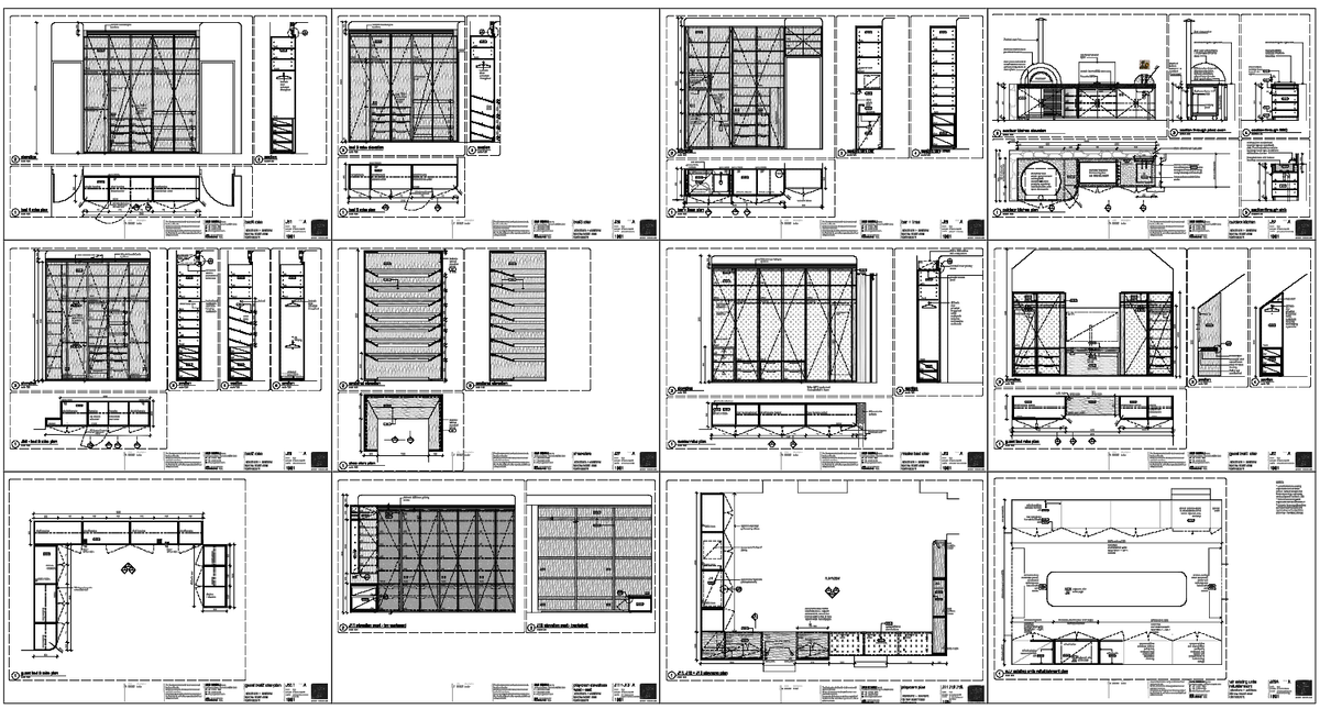 Furniture Wardrobe Storage Cabinet Elevation Section Detail Plan
