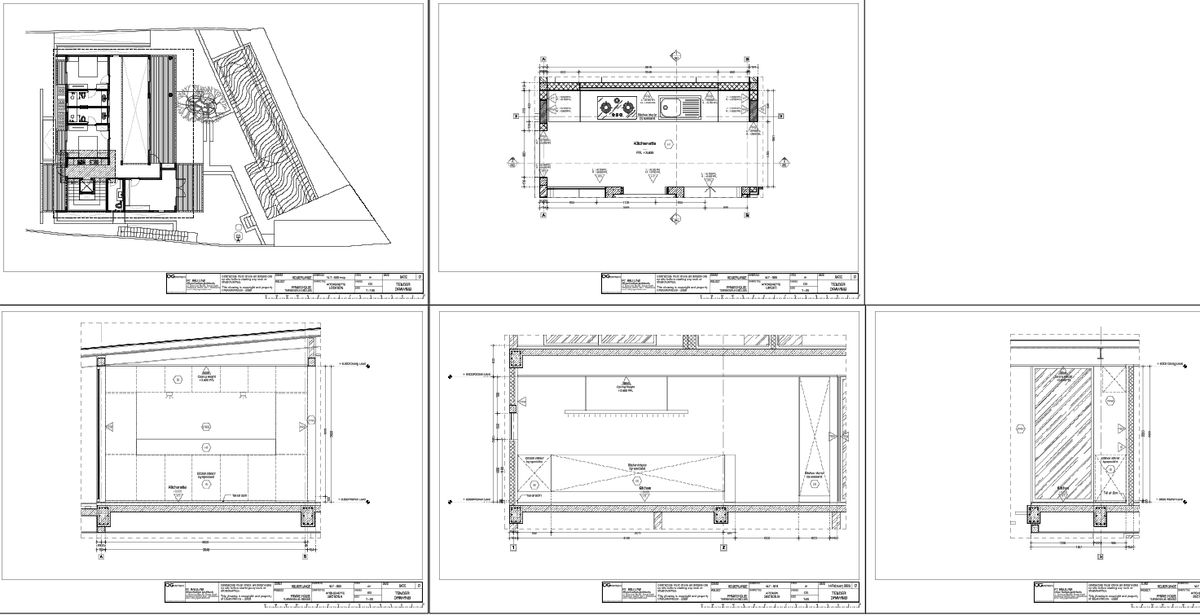 Kitchen Layout Plan Section Counter Cabinet Detail CAD Drawing