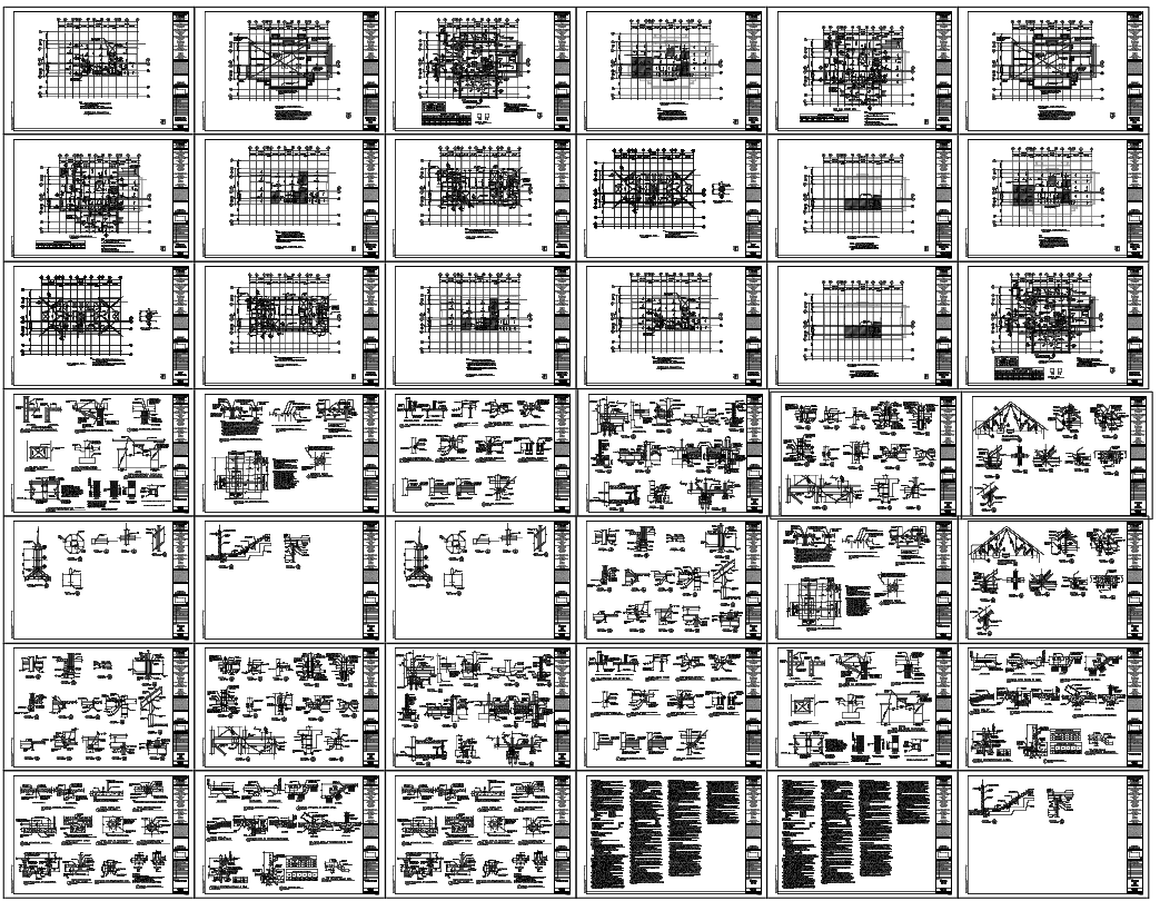 Library of Structural Steel Connection Details With Grid Layout