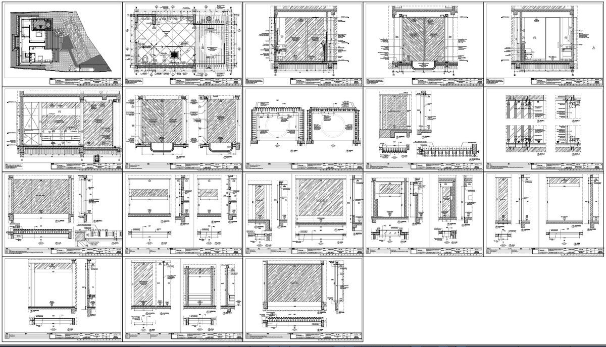 Luxury Master Bedroom Bathroom Layout Section Detail CAD Drawing