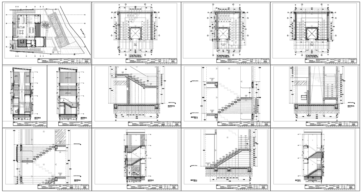 Staircase Layout Plan Section RCC Stair Detail CAD Drawing files