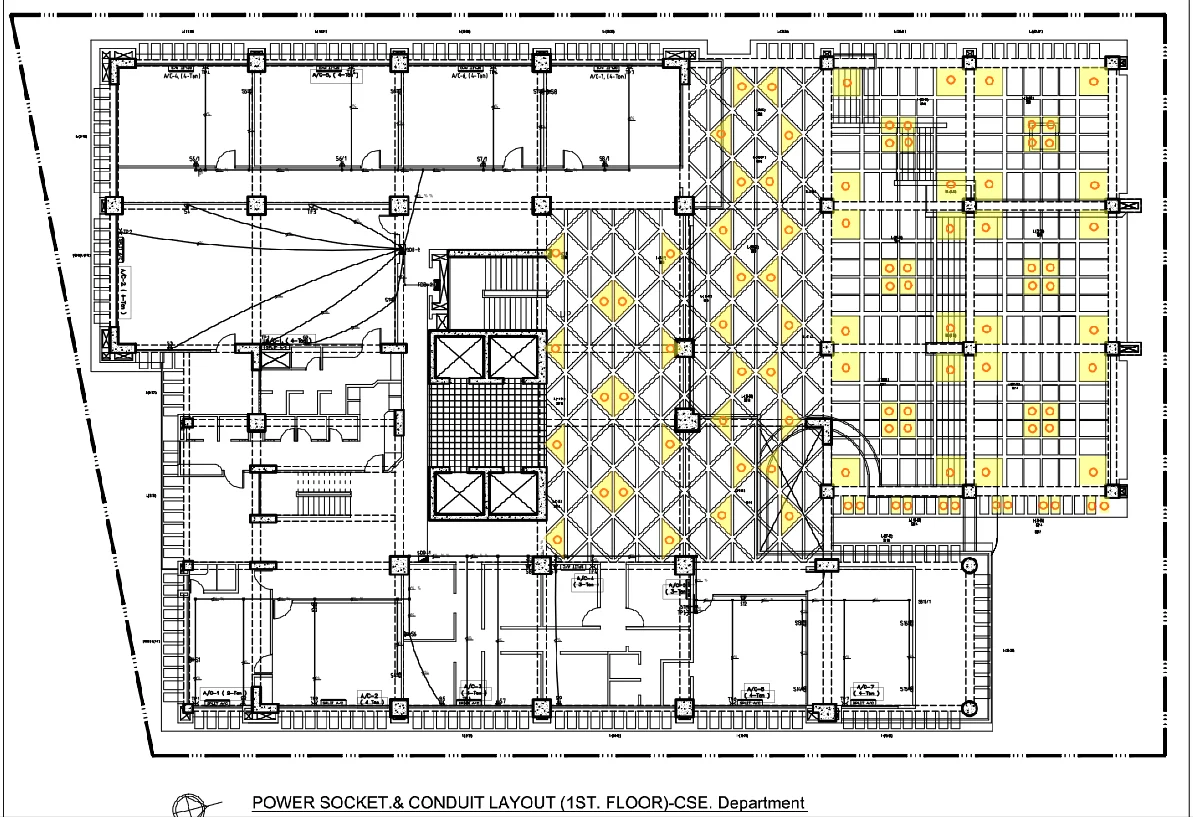 1 st Floor Academic Building Power Socket and Conduit Layout