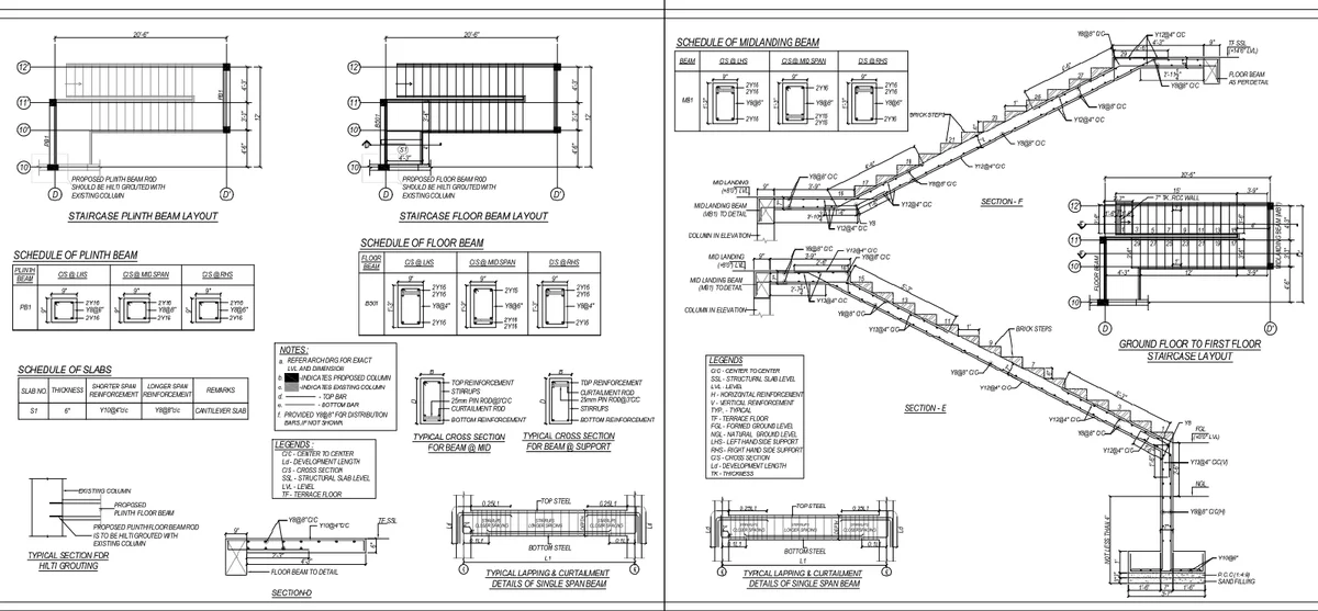 ARS Staircase Beam Plinth Slab Layout DWG Doctor Farm Houses