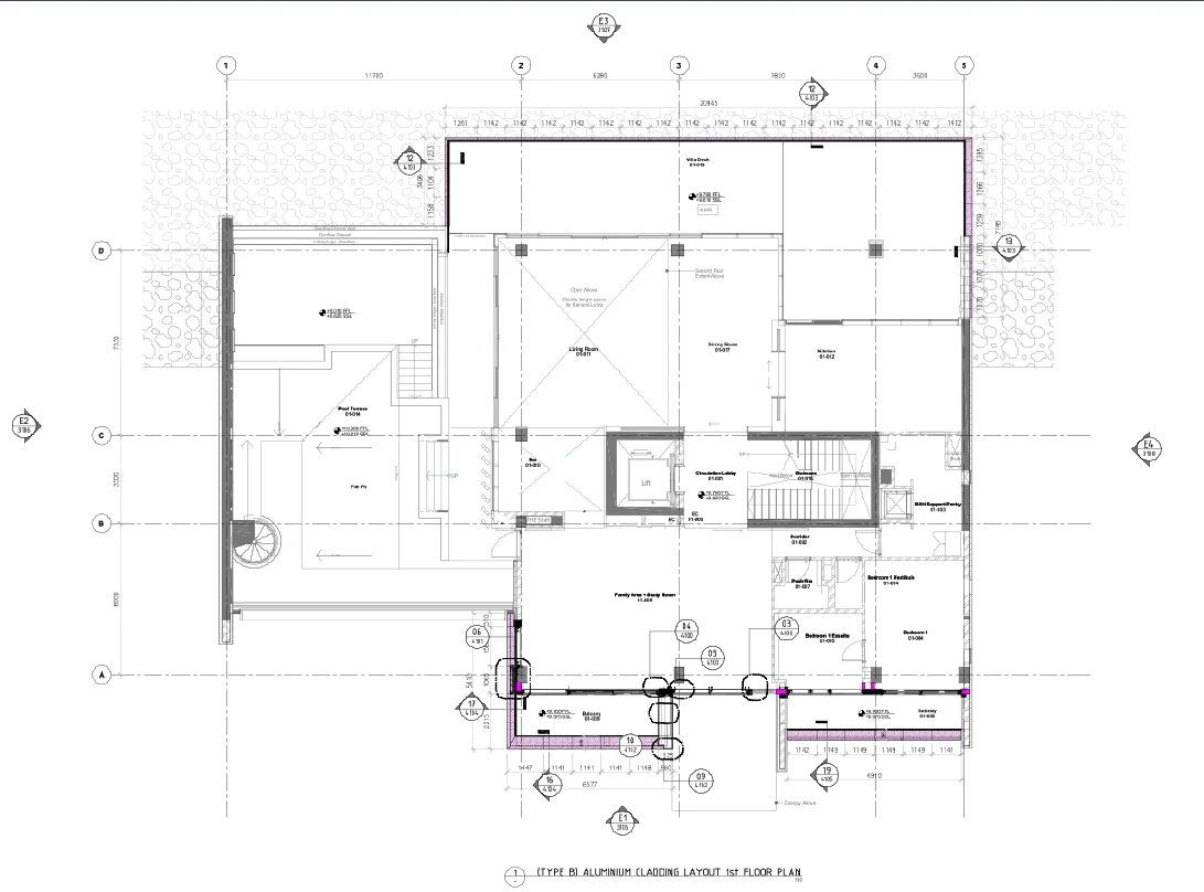 Bungalow Floor Plan with Aluminium Cladding Layout - First Floor Plan