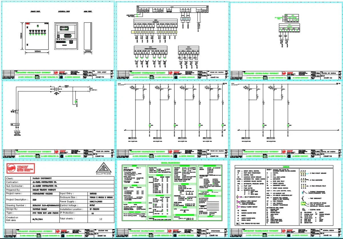 Exhaust Fan Electrical Room AutoCAD DWG Panel Layout 700x500mm