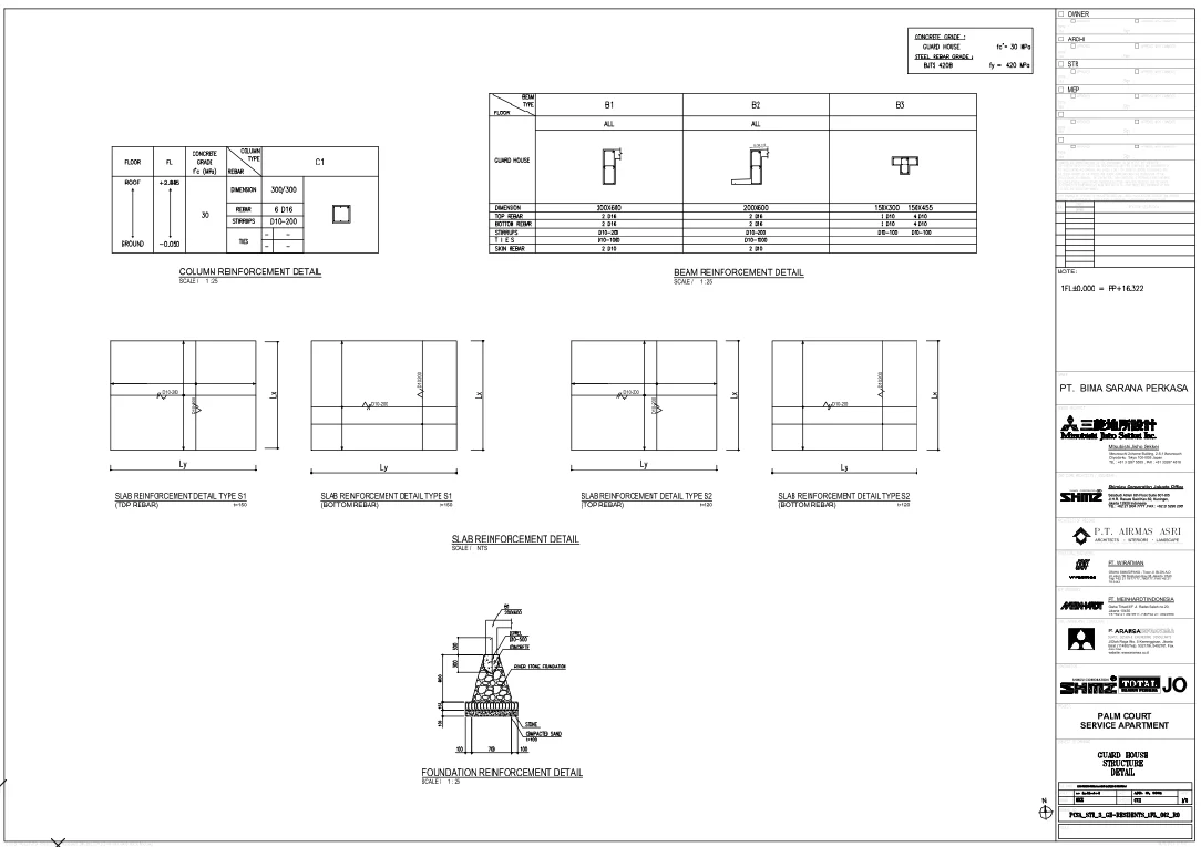 Guard House Structure Detail 300x300 Column D10 200 Slab DWG
