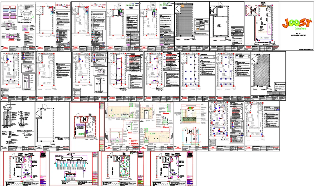 Joost Foodcourt Hyderabad Airport AutoCad DWG Layout Plan Detail