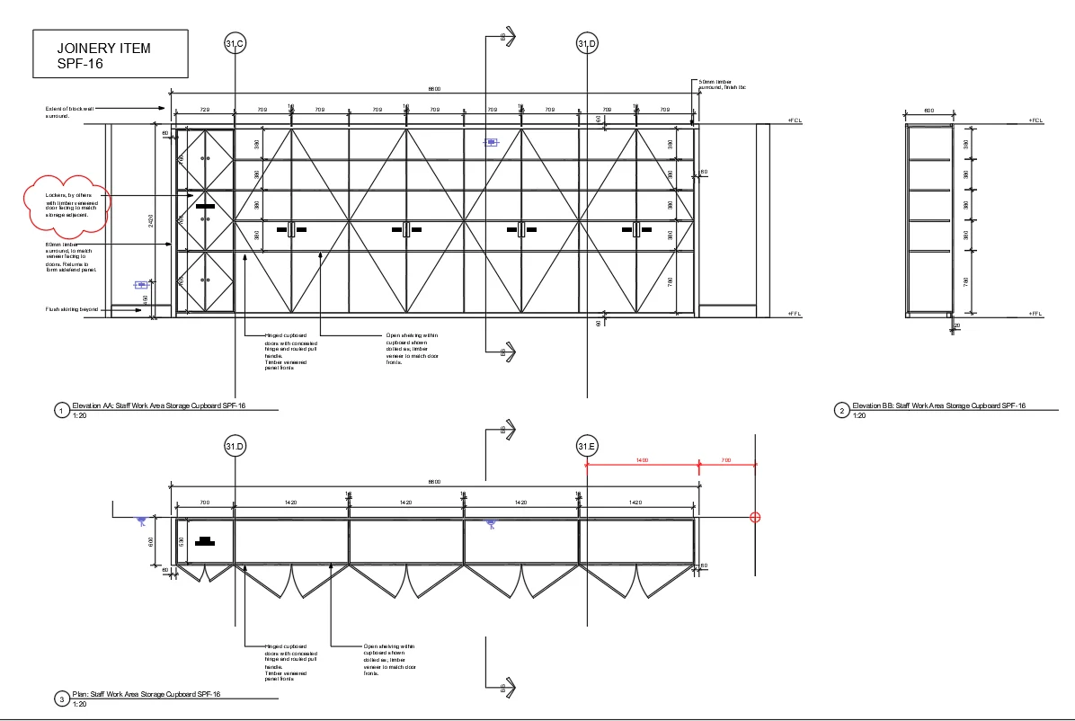 Kindergarten SPF 16 Staff Work Area Storage 6600x2420 DWG Plan